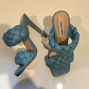 Steve Madden Blue Braided Heeled Sandals